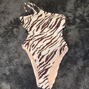 Cupshe Zebra One Shoulder Swimsuit